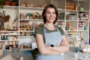 Elin Briar in a creative workspace