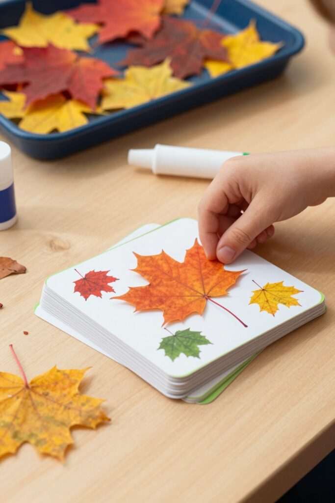 AI hero concept for Fall Leaf Crafts for Kids: Printable Activity Cards