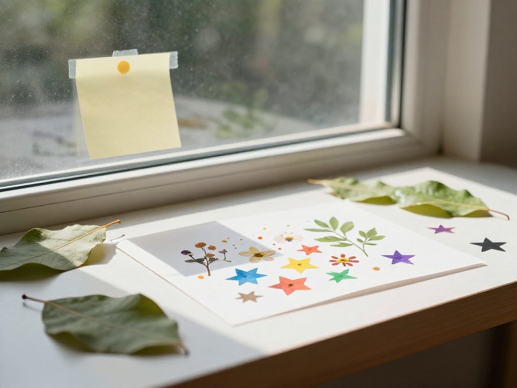 Preschool Leaf Craft Ideas — Decor concept for Sticky sensory window pictures with real leaves